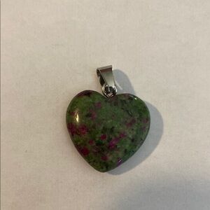 Heart-Shaped Green and Pink‎ Pendant